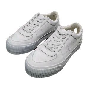 ASOS DESIGN White Duet Flatform Lace-up Leather Chunky SneakersWOMEN Size 6/US